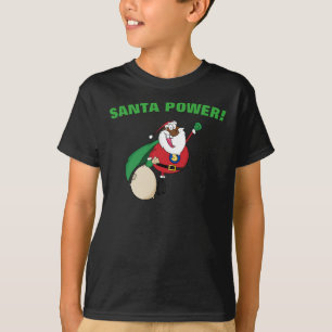 Super-herói Papais noeis Pretos Camisa de Energia