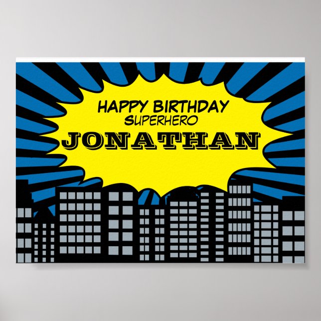 Super-herói Themed Poster (Frente)