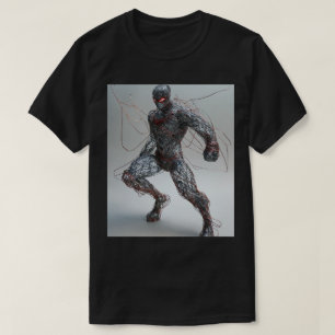 Super-herói Wireframe: Design de Camisa T-Estilo A