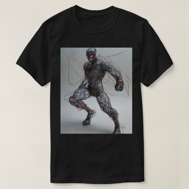 Super-herói Wireframe: Design de Camisa T-Estilo A (Frente do Design)