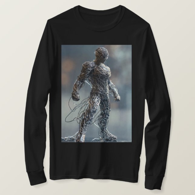 Super-herói Wireframe: Design de Camisa T-Estilo A (Frente do Design)