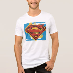 Super-Homem  Logotipo de fundo azul pintado