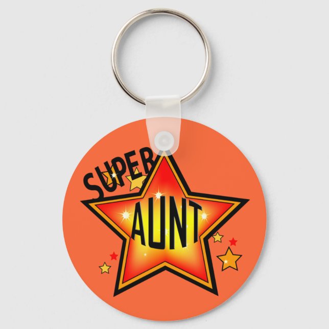 Super Star Aunt Engraçado Chaveiro (Frente)