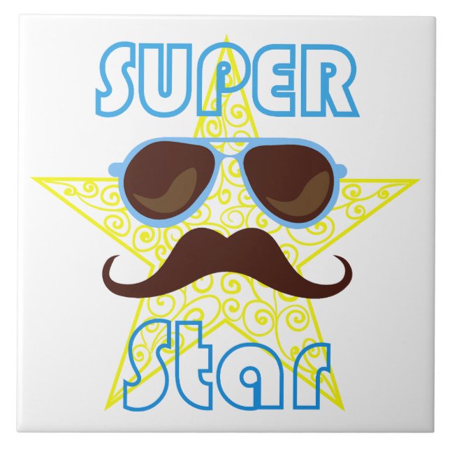 Super Star de óculos de sol e bigode (Frente)