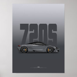 Supercar Poster 720S - Cinza de tempestade