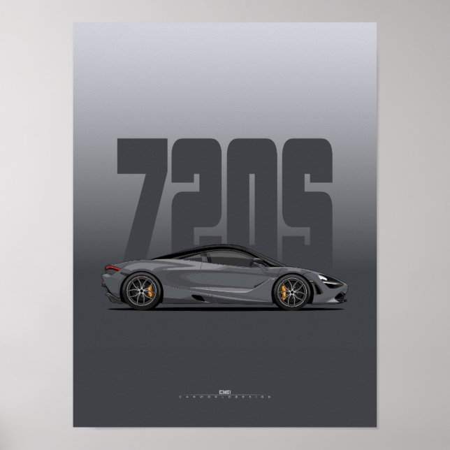Supercar Poster 720S - Cinza de tempestade (Frente)