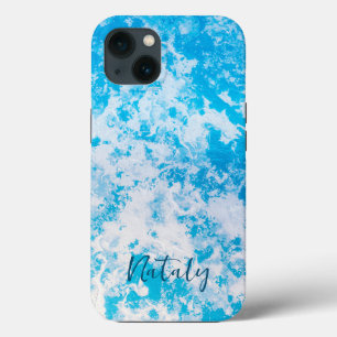 Superfície de gelo azul e branco personalizada
