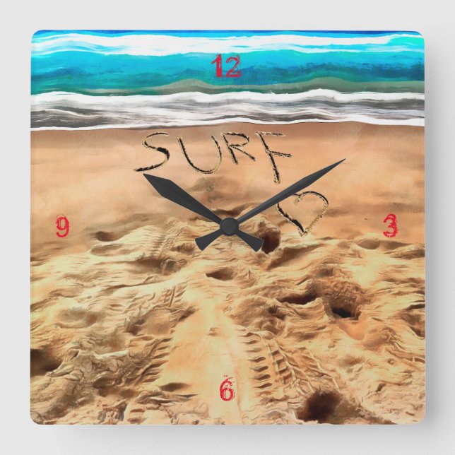 Superfícies, Relógio de Parede Quadrado (Frente)