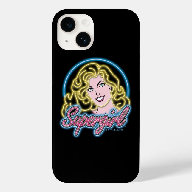 Supergirl Retro Neon Lights Graphic (Verso)