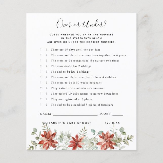 Superior ou inferior | Jogo Chá de fraldas (Frente)