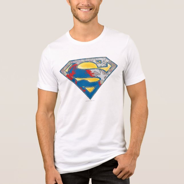 Superman S-Shield | Logotipo preto amarelo da Cinz (Frente)