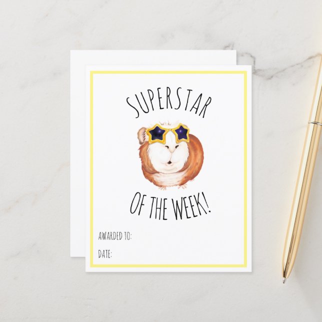 SUPERSTAR DA SEMANA - Certificado de Recompensa (Frente/Verso In Situ)
