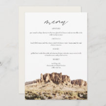 SUPERSTITION MOUNTAIN Watercolor Menu Card (Cartão