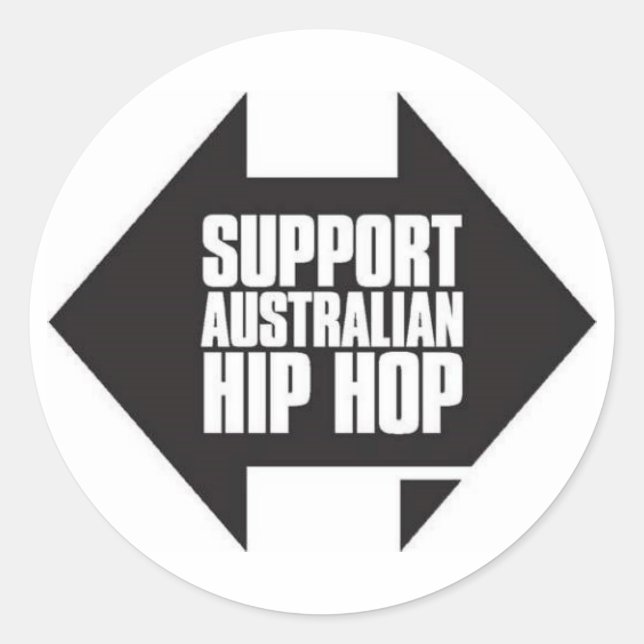 Suportar adesivo de hip hop australiano (Frente)