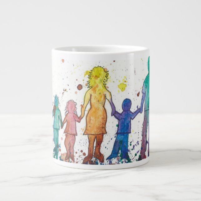 Suporte a Pais de Crianças LGBTQ com caneca jumbo (Frente)