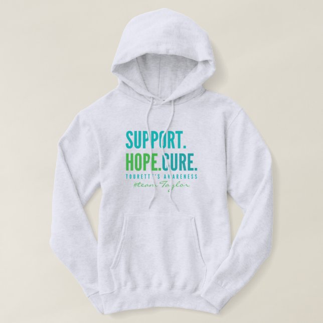 suporte a tourette Nome personalizado Pullover Hoo (Frente do Design)