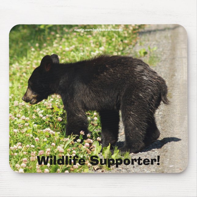 Suporte ao Urso Negro Filhote Mousepad (Frente)