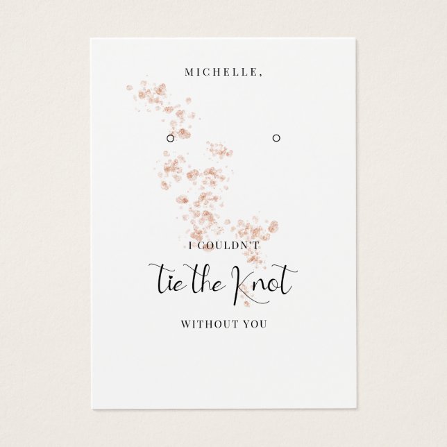 Suporte de Brinco Rosa Água Corada Damas de Honra (Frente)