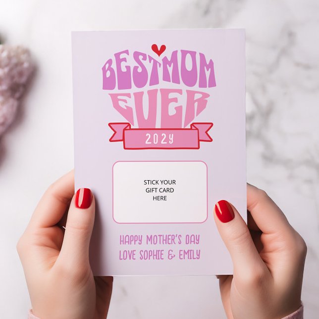 Suporte de Cartão de Presente Simples Melhor Mãe J (Best Mom Ever Mother's Day gift card holder)