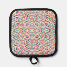 Suporte de panela colorido com padrão de mandala e
