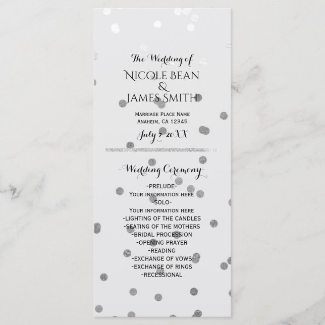 Suporte de Programa Glamour Prata Brilhante Chic M (Frente)