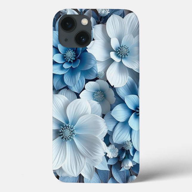 Suporte de Proteção Diário com Folhas Florais Azui (Verso)