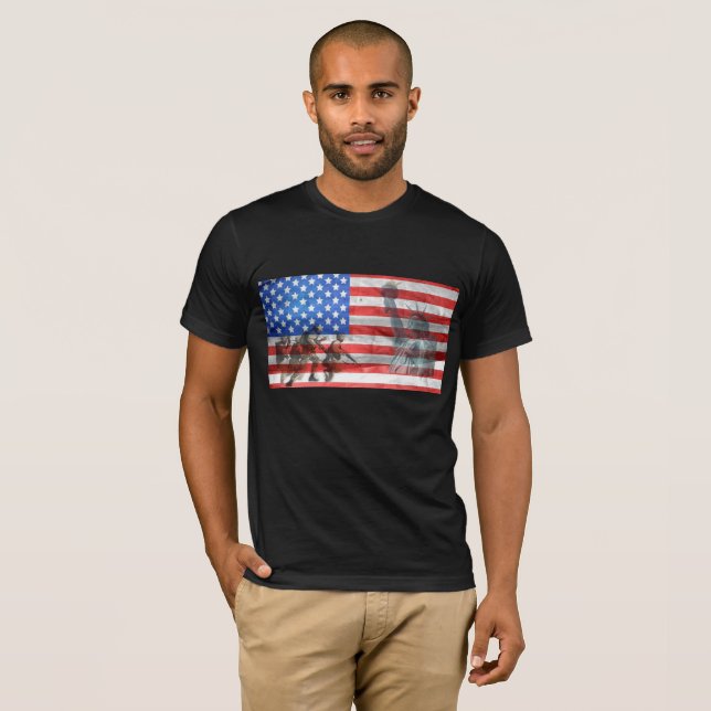 Suporte militar para camisa de bandeira americana (Frente Completa)