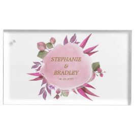Suporte Para Cartão De Mesa Mesa De Casamento Elegante Botânico Dourado Rosa
