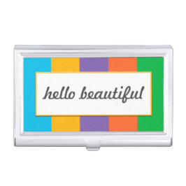 Suporte Para Cartões Listrado largamente com "olá! o bonito "