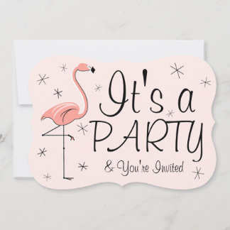 Suporte para convite de "Festa" Rosa Flamingo