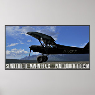 Suporte para o homem no poster preto