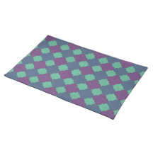 Azulejo Quatrefoil Verde Jade e Roxo