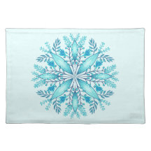 Floral Mandala - Turquesa Blue Boho Snowflake