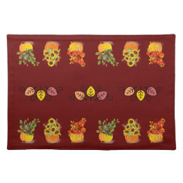 Suporte Para Prato Folhas e Buquês do outono do Placemat