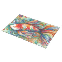 Peixe-Koi Colorido Aquarela Laranja