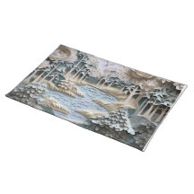 Placemat de Design de Jantar da Floresta do Rio 3D
