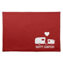 Campistas felizes - acampamento Placemats do