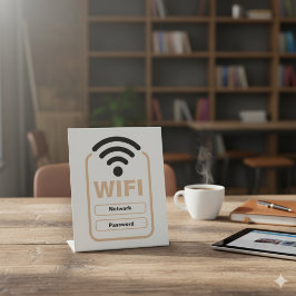 Suporte para tela de rede WiFi acrílico e senha