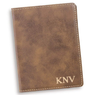 Suporte rústico personalizado do passaporte - our