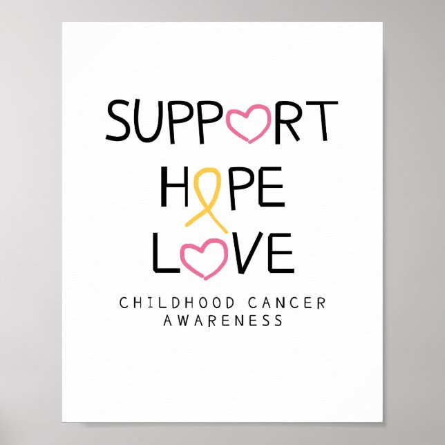 support.hope.love cancer e Impressões do Poster (Frente)