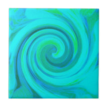 Supressão de Arte Líquida de Abstrato Azul Groovy 
