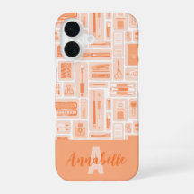 Suprimentos De Arte Cuta Peach Orange Pattern Mono