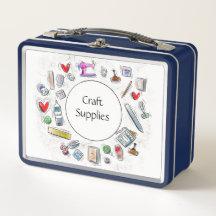 Suprimentos de Arte Lunchbox de Metal