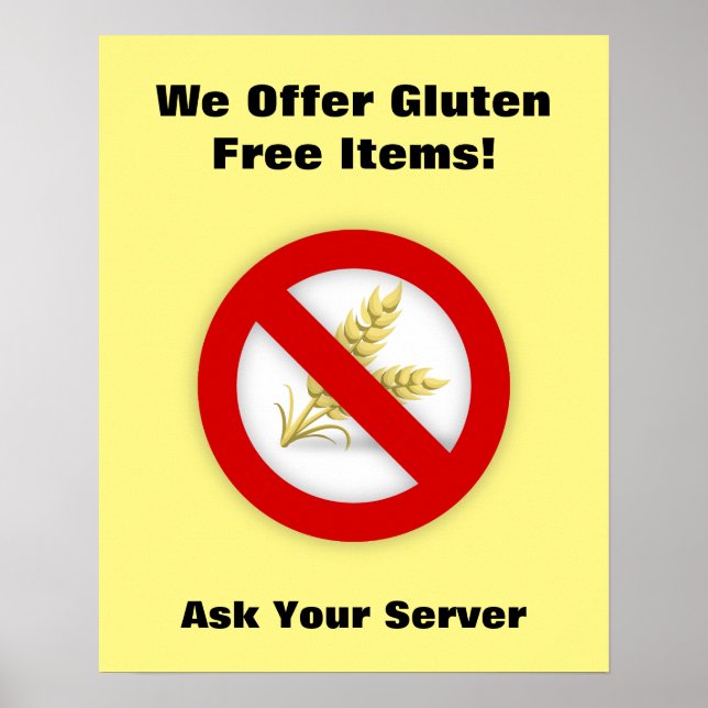 Suprimentos de restaurantes Gluten Free Poster (Frente)