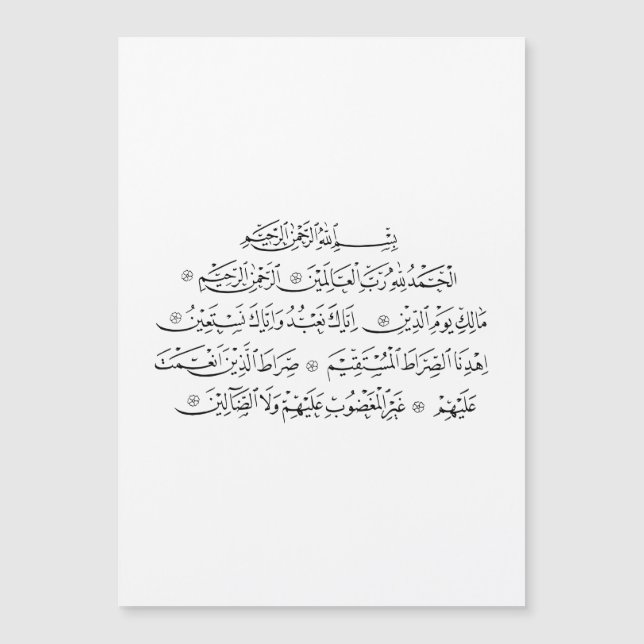 Surah Al Fatiha Islamic Calligraphy | Quran Art (Frente)