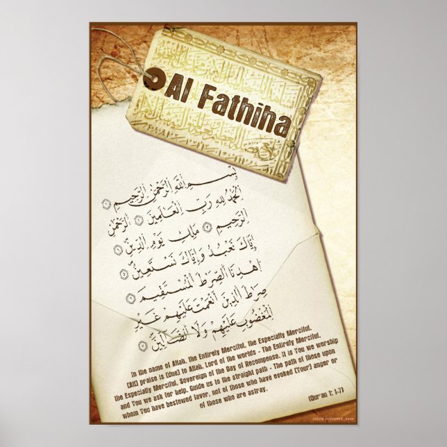 Surah Fathiha Poster (Frente)