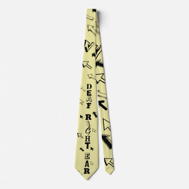 Surdo ouvido direito surdo surdez Gravata (Frente)