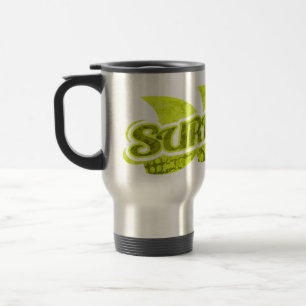 Surf brilhante caneca de viagem surfer verde