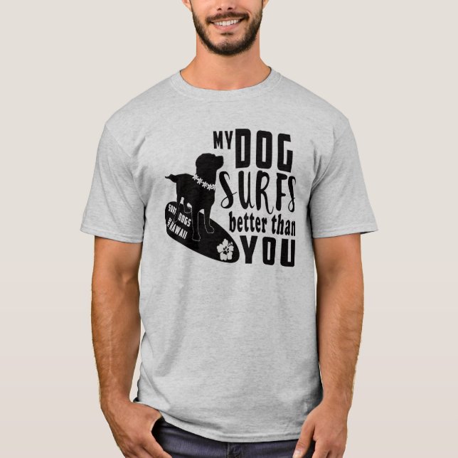 Surf Cães Hawaii Gauntlet Camiseta Adulta (Frente)