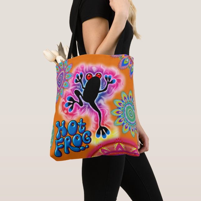 Surf de Boho Quente-Sapo Psicodélico Saco Tote lar (Close Up)
